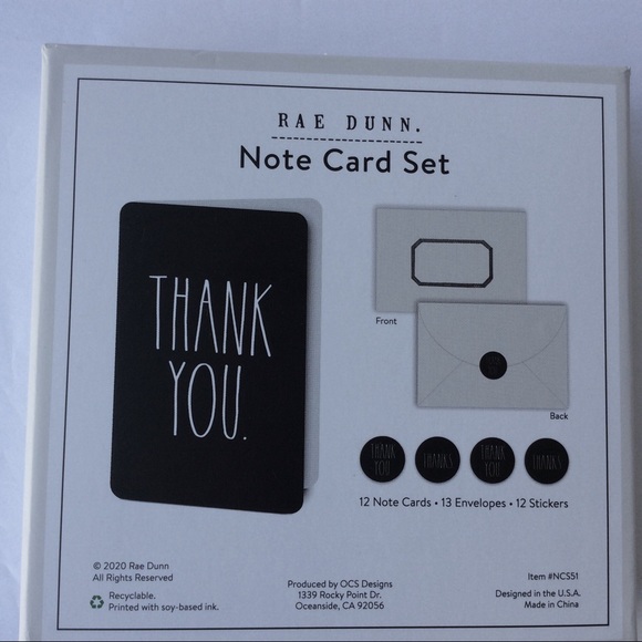 Rae Dunn Thank You Cards and Stickers - Picture 2 of 2